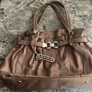 B. Makowsky buttery soft leather bag in taupe